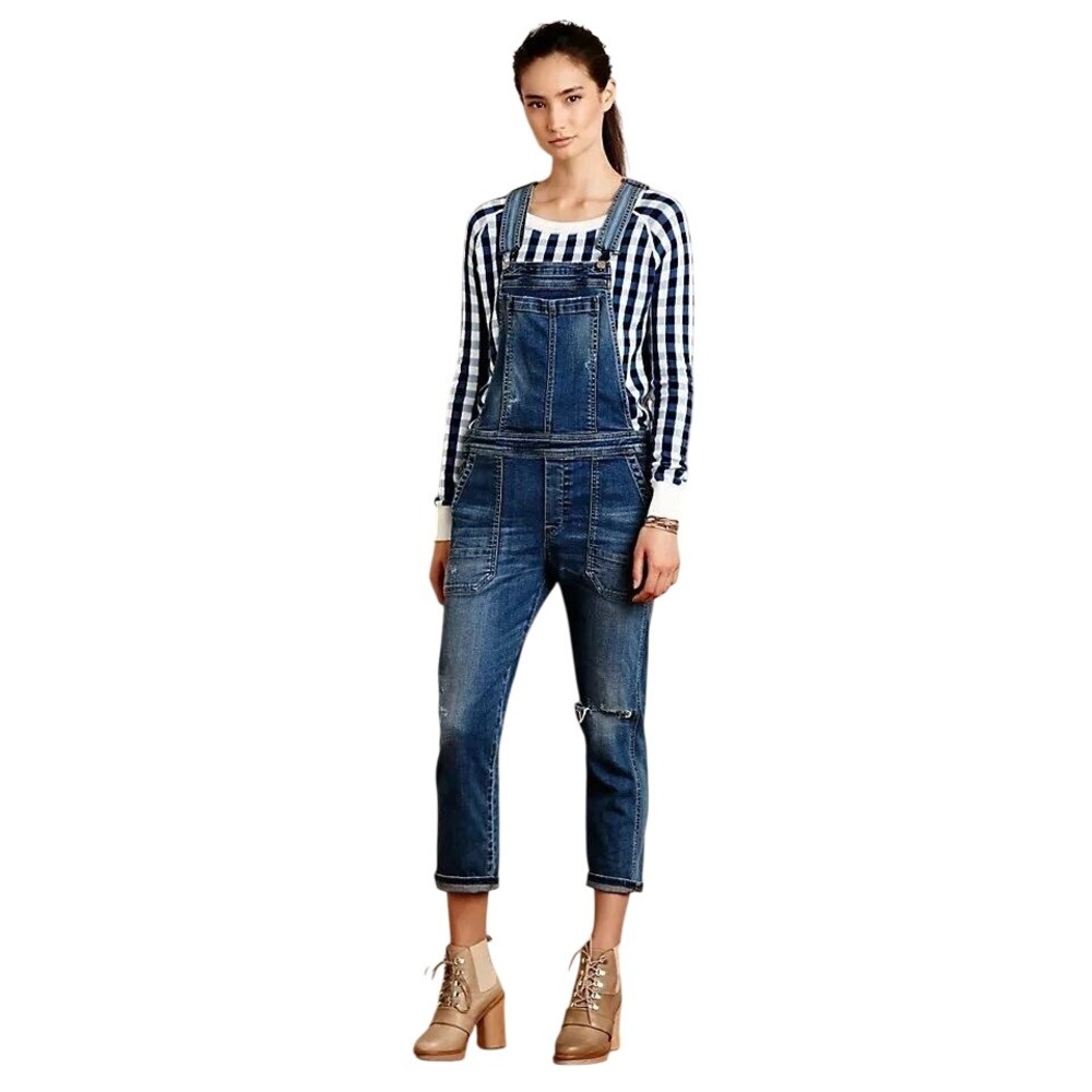 CITIZENS OF HUMANITY Audrey Slouch Slim Overalls Distressed‎ M